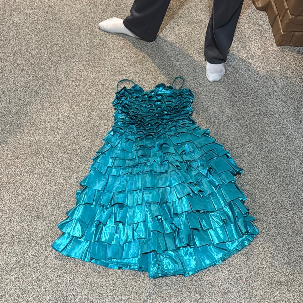 Teal Ruffled Dress